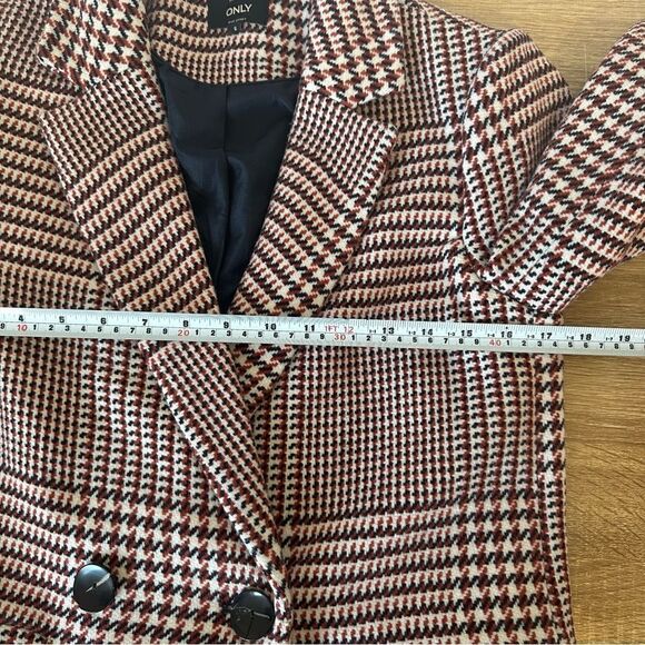 ONLY Classic Houndstooth Coat Sz Small - Picture 15 of 16